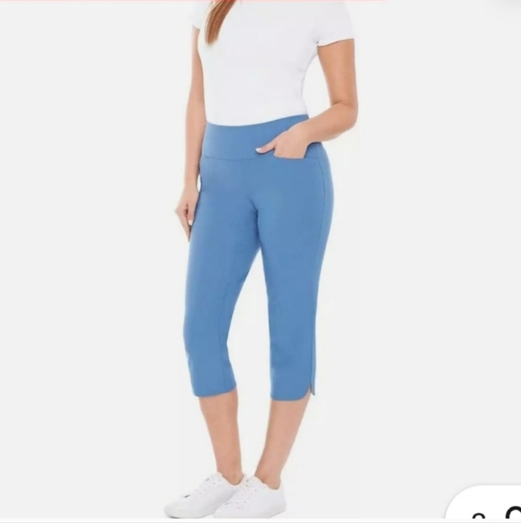NWT S.C. & CO. Women's 360 Tummy Control Capris, Blue - Picture 2 of 6